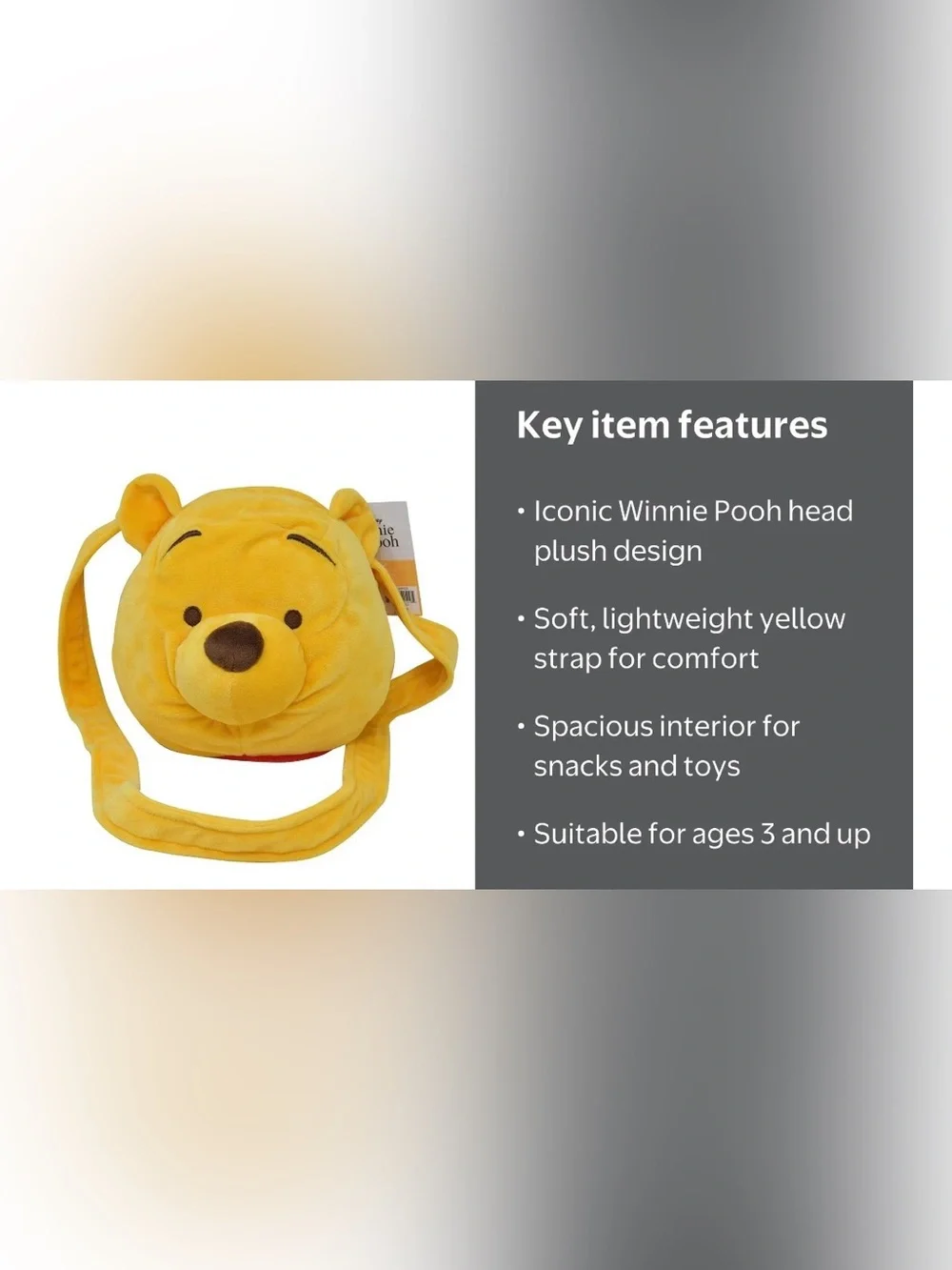 Disney Yellow Winnie the Pooh Plush Crossbody Bag
